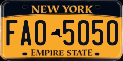 NY license plate FAO5050