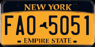 NY license plate FAO5051