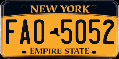 NY license plate FAO5052