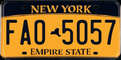 NY license plate FAO5057