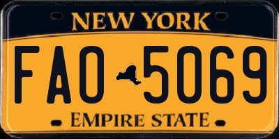 NY license plate FAO5069