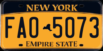 NY license plate FAO5073