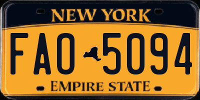 NY license plate FAO5094
