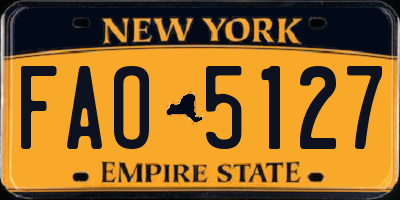 NY license plate FAO5127
