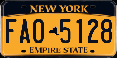NY license plate FAO5128