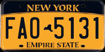 NY license plate FAO5131