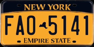 NY license plate FAO5141