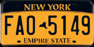 NY license plate FAO5149