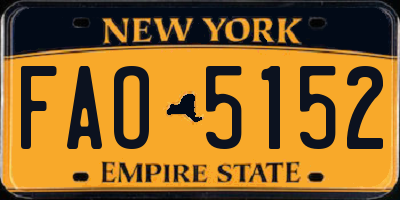 NY license plate FAO5152