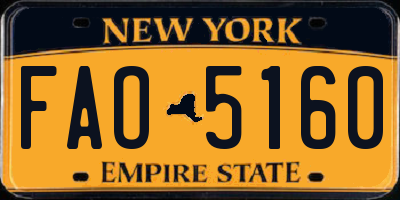 NY license plate FAO5160
