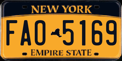 NY license plate FAO5169