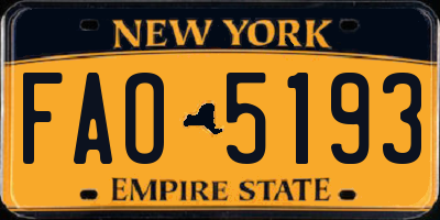 NY license plate FAO5193