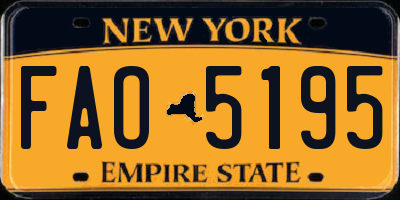 NY license plate FAO5195