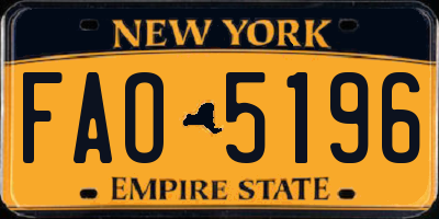 NY license plate FAO5196