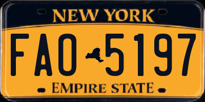 NY license plate FAO5197