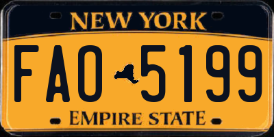 NY license plate FAO5199