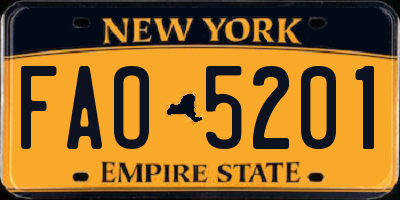 NY license plate FAO5201