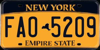 NY license plate FAO5209