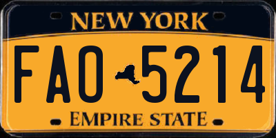 NY license plate FAO5214