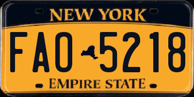 NY license plate FAO5218