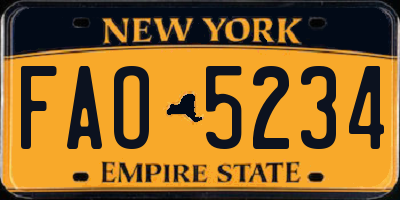 NY license plate FAO5234