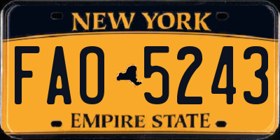 NY license plate FAO5243