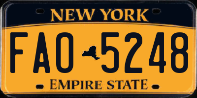 NY license plate FAO5248