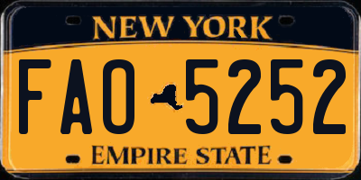 NY license plate FAO5252