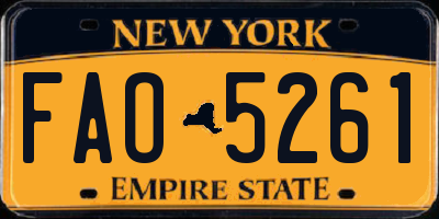 NY license plate FAO5261