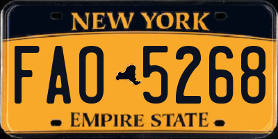NY license plate FAO5268
