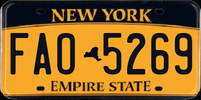 NY license plate FAO5269