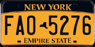 NY license plate FAO5276