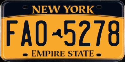 NY license plate FAO5278
