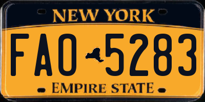 NY license plate FAO5283