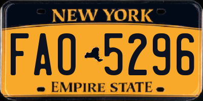 NY license plate FAO5296