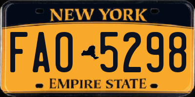 NY license plate FAO5298