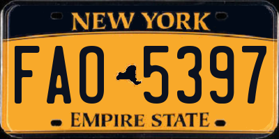 NY license plate FAO5397