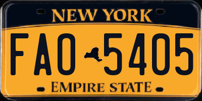 NY license plate FAO5405