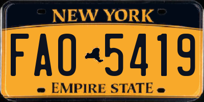 NY license plate FAO5419