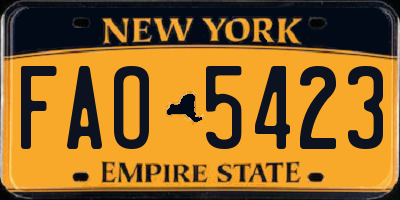 NY license plate FAO5423