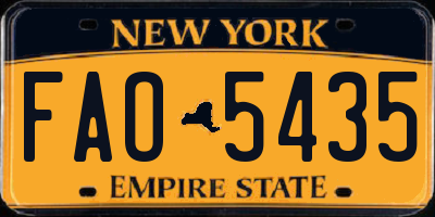 NY license plate FAO5435
