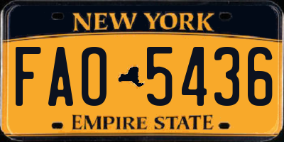 NY license plate FAO5436