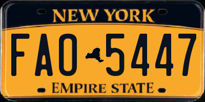 NY license plate FAO5447