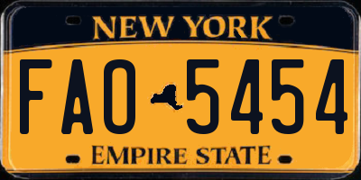 NY license plate FAO5454