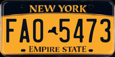 NY license plate FAO5473