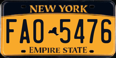 NY license plate FAO5476