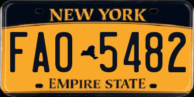 NY license plate FAO5482