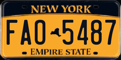 NY license plate FAO5487