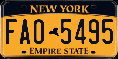 NY license plate FAO5495