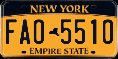 NY license plate FAO5510